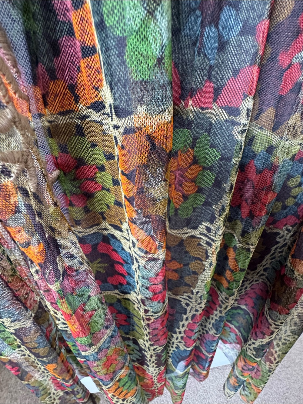JOHNNY WAS BIYA BITOLA MESH DRESS Floral Mosaic Sleeveless Maxi Dress Multicolor - Picture 12 of 12